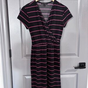 Banana Republic Black Dress with Pink Stripes